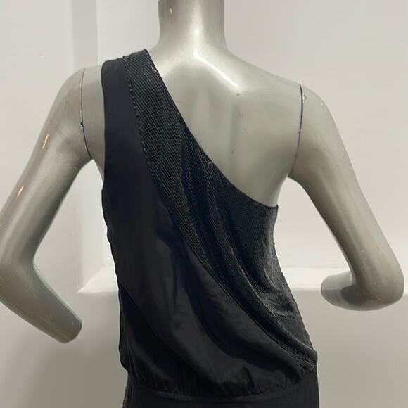 Sheri Bodell One Shoulder Beaded Dress  Black Size S - Picture 7 of 12
